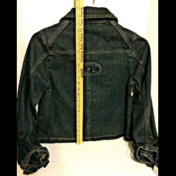 No Boundaries Jacket Moto Blue Jean Denim Jrs Sz Small 3 / 5 VG - Picture 7 of 8